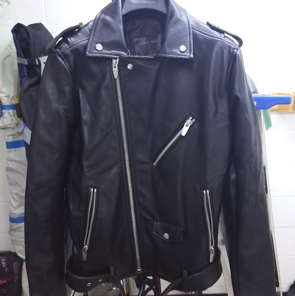 Leather Zara Biker Jacket w/ Custom Patchwork